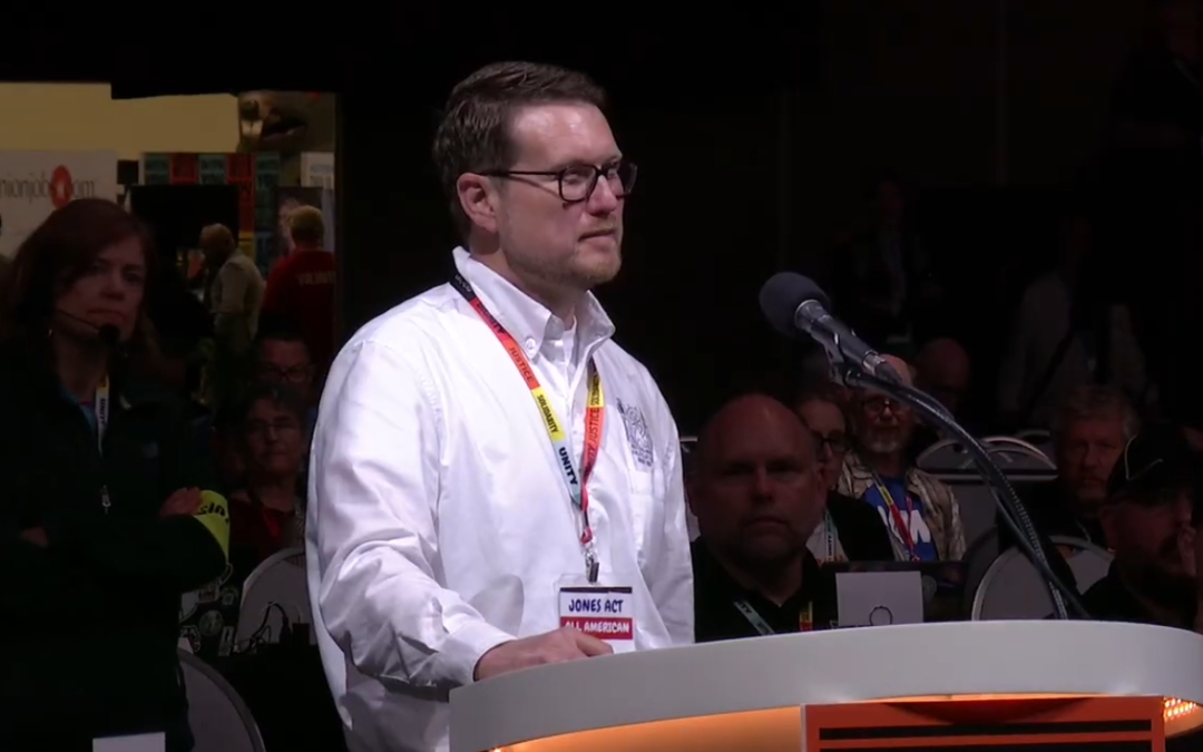 MM&P International Secretary-Treasurer Lars Turner Supports Resolution 17 at the AFL-CIO 30th Constitutional Convention